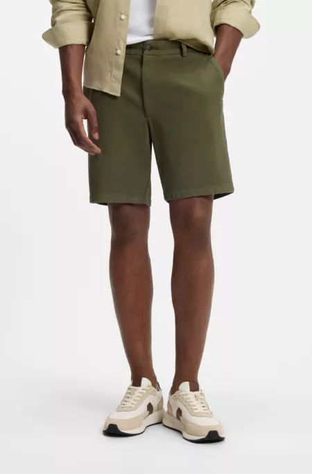 Modern-fit shorts in stretch cotton