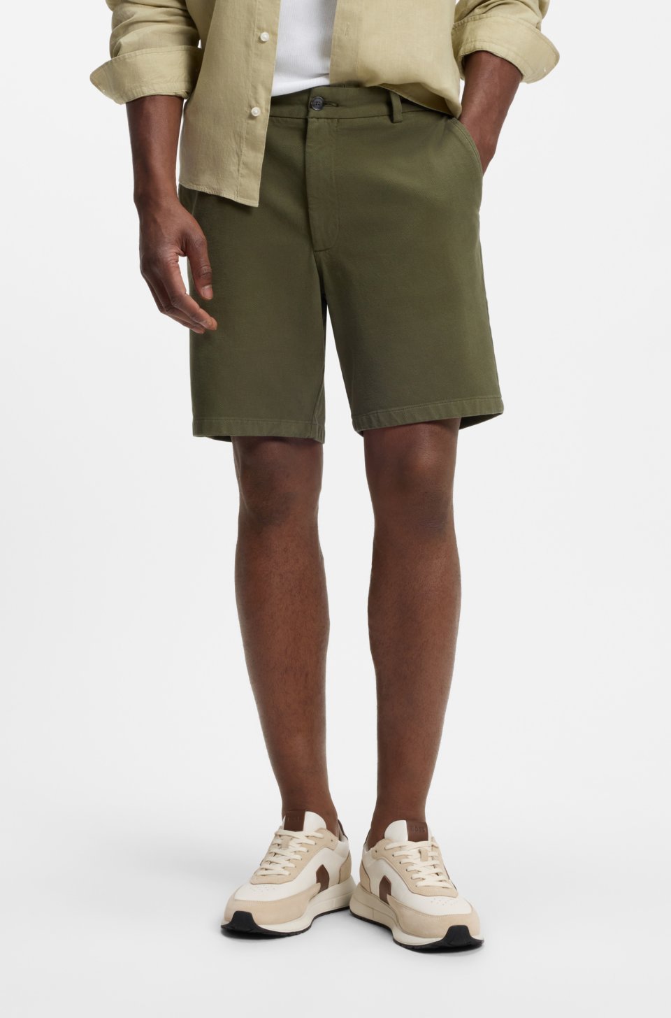 Modern-fit shorts in stretch cotton