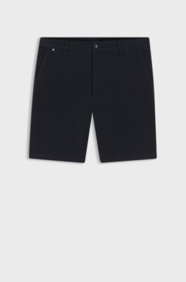 Modern fit shorts i bomuld med str&aelig;k, M&oslash;rkebl&aring;