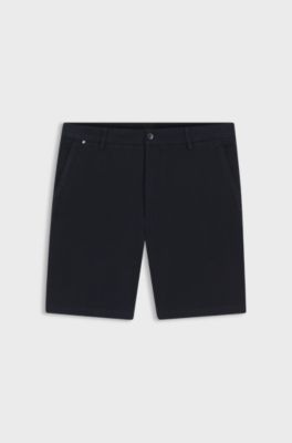 Short Modern en coton stretch, Bleu fonc&eacute;