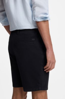 Short Modern en coton stretch, Bleu fonc&eacute;