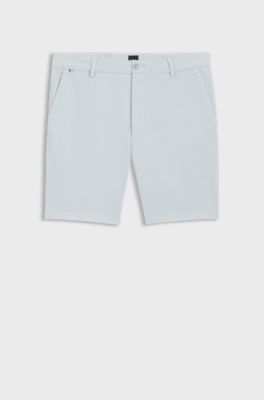 Shorts modern fit in cotone elasticizzato, Celeste