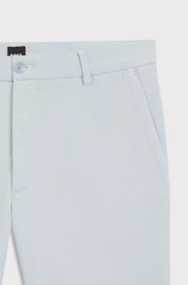 Shorts modern fit in cotone elasticizzato, Celeste
