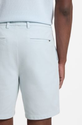 Modern-fit shorts in stretch cotton, Light Blue