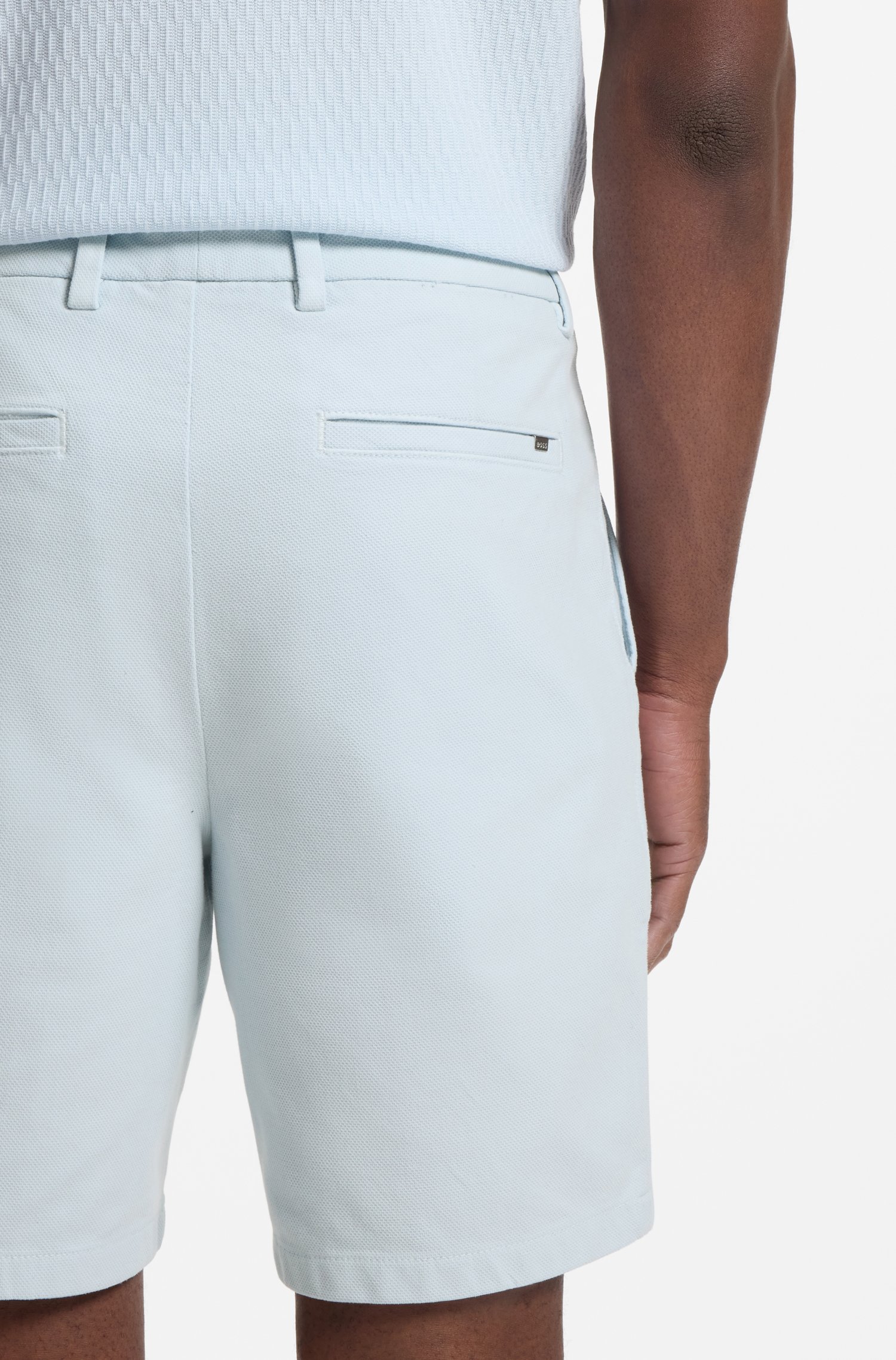 Boss Modern-fit shorts in stretch cotton herr – bild 3
