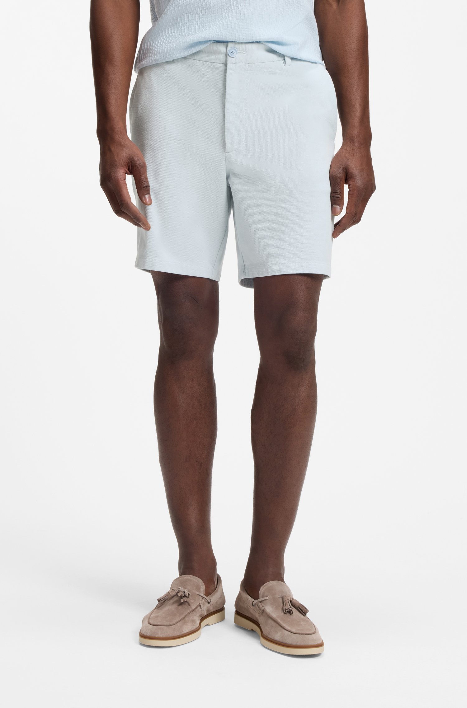 Boss Modern-fit shorts in stretch cotton herr