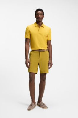 Shorts modern fit in cotone elasticizzato, Oro