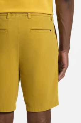Modern-fit shorts in stretch cotton, Gold