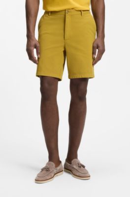 Modern-fit shorts in stretch cotton, Gold