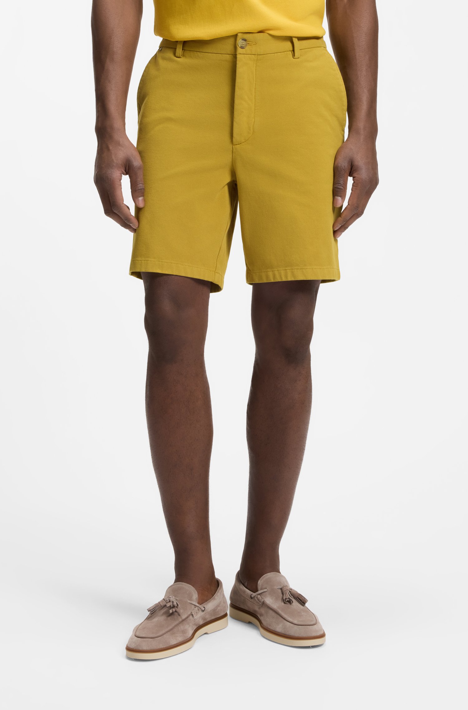 Boss Modern-fit shorts in stretch cotton herr