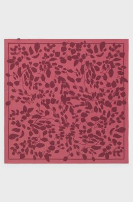 Printed scarf in silk with Double B monograms, Dark Red