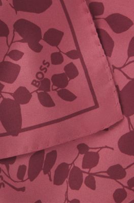 Printed scarf in silk with Double B monograms, Dark Red