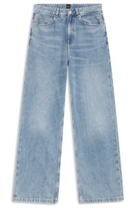 Wide-leg regular-fit jeans in light-blue denim, Light Blue
