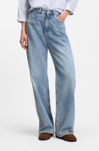 Wide-leg regular-fit jeans in light-blue denim, Light Blue