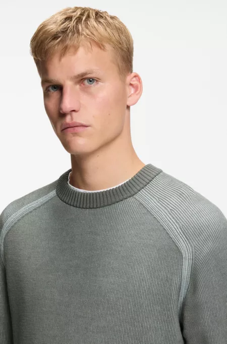 Wool-blend sweater with ribbed knit