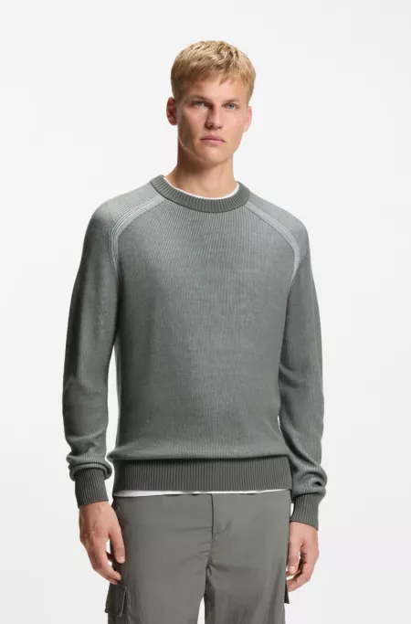 Wool-blend sweater with ribbed knit