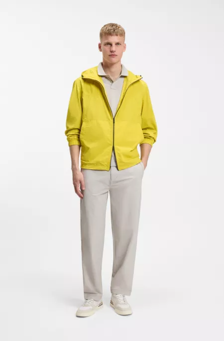 Regular-fit windbreaker in water-repellent soft-touch fabric