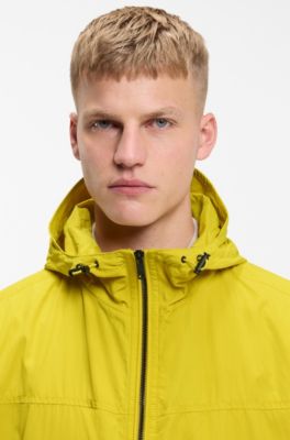 Regular-fit windbreaker in water-repellent soft-touch fabric, Yellow