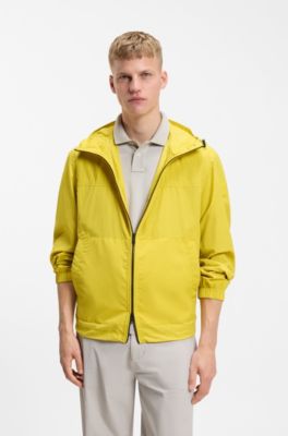 Regular-fit windbreaker in water-repellent soft-touch fabric, Yellow