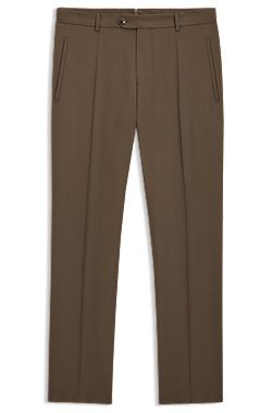 Regular-fit trousers in virgin and textured wool