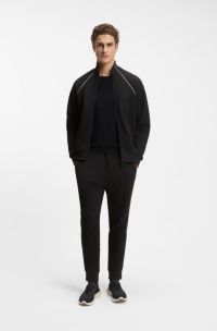 Ensemble de surv&ecirc;tement en coton m&eacute;lang&eacute; avec passepoils contrastants, Noir