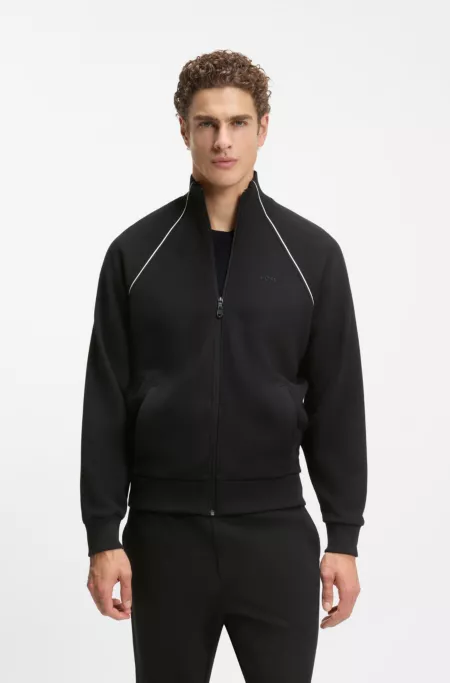 Cotton-blend tracksuit set with contrast piping