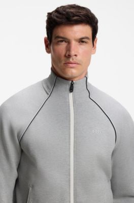 Cotton-blend tracksuit set with contrast piping, Grey