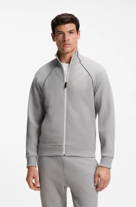 Cotton-blend tracksuit set with contrast piping