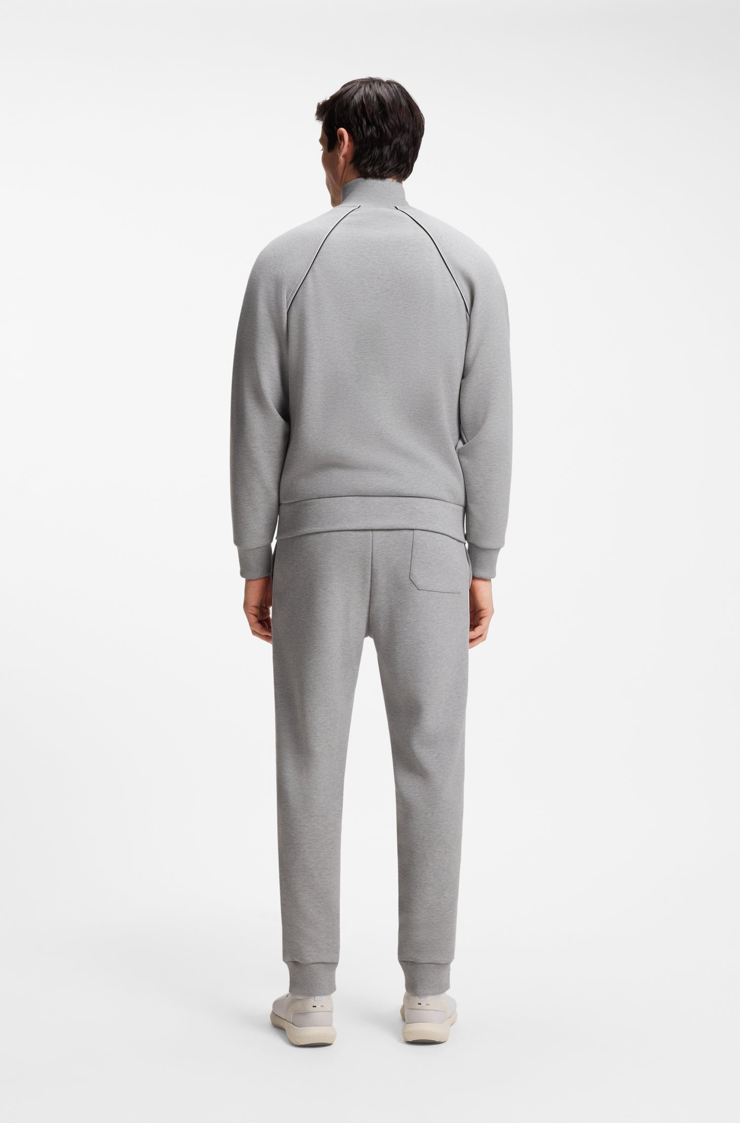 Boss Cotton-blend tracksuit set with contrast piping pyjamas & nattlinnen herr – bild 3