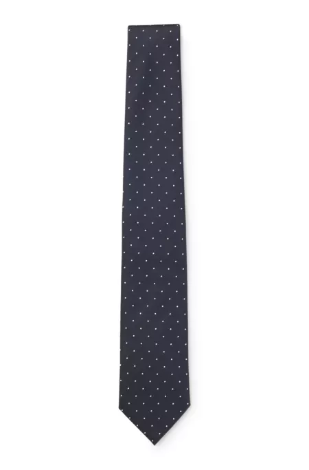 Silk-blend tie with dot pattern