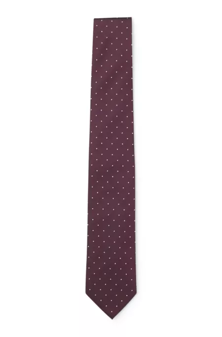 Silk-blend tie with dot pattern