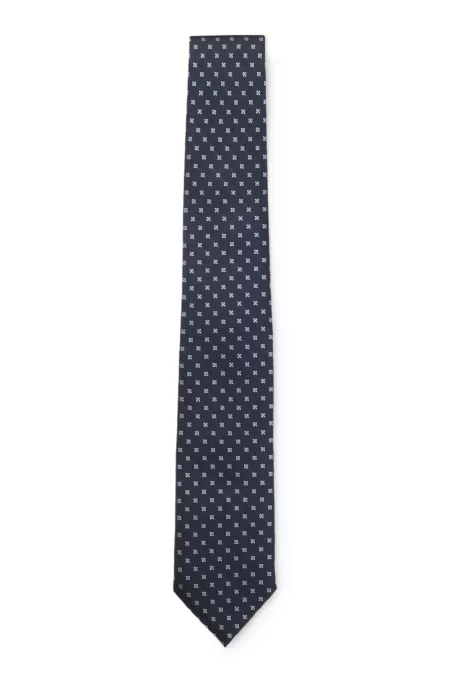 Silk-blend tie with jacquard pattern