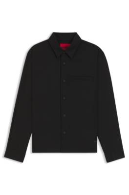 Oversized-fit overshirt in soft twill with side pockets 1