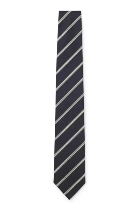 Silk-blend tie with diagonal stripe