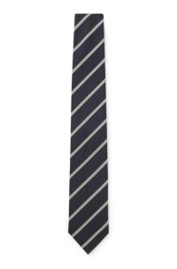 Silk-blend tie with diagonal stripe, Green