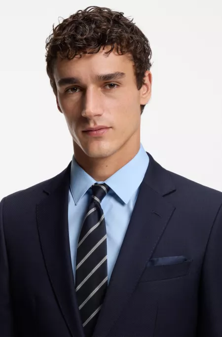 Silk-blend tie with diagonal stripe