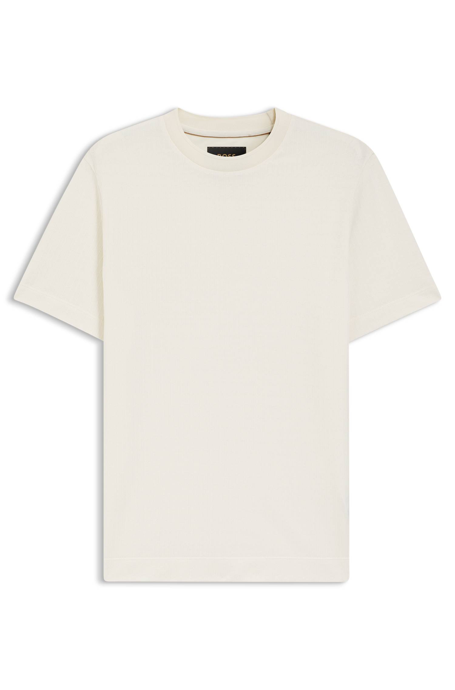 Boss Cotton-silk T-shirt with geometric jacquard herr – bild 4