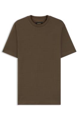 Cotton-silk T-shirt with geometric jacquard 1