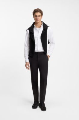 Regular-fit stretch jersey shirt with logo, White