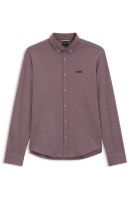 Boss Uomo Rosa Scuro Camicia Regular Fit