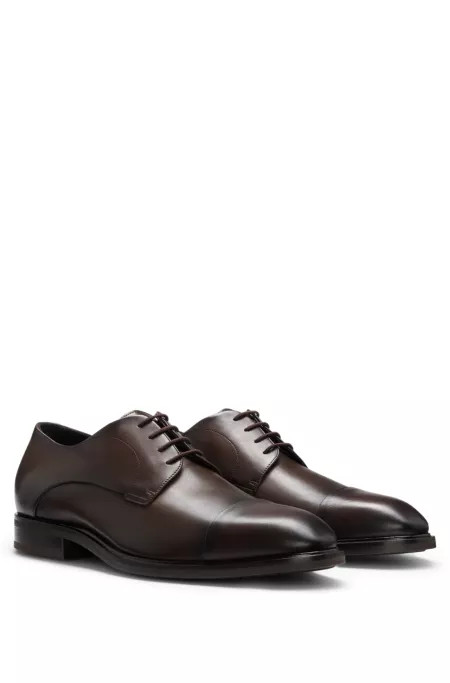 Leather Derby shoes with cap toe