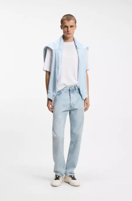 Regular-fit jeans in light-blue denim