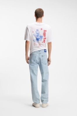 Jeans regular fit in denim blu chiaro, Celeste