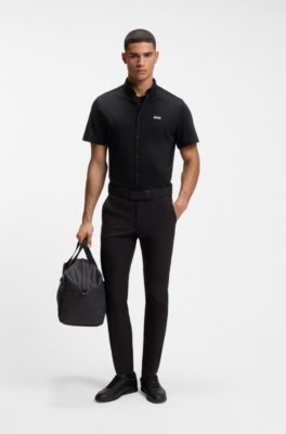 Boss Regular-fit shirt in cotton jersey långärmade t-shirts herr – bild 2