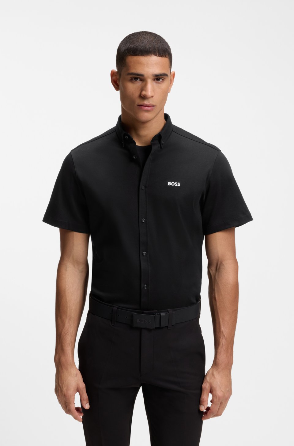 Regular-fit shirt in cotton jersey