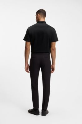 Regular-fit shirt in cotton jersey, Black