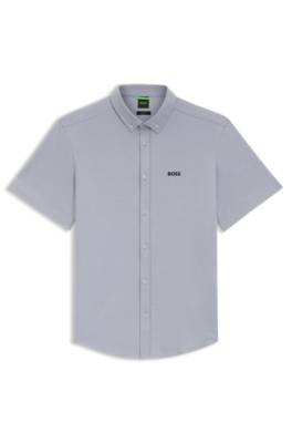 Boss Regular-fit shirt in cotton jersey t-shirts - bas herr – bild 4