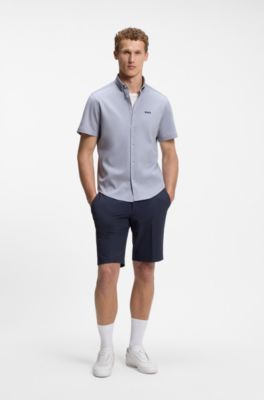 Regular-fit shirt in cotton jersey, Dark Grey