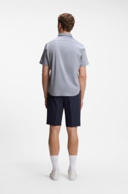 Regular-fit shirt in cotton jersey, Dark Grey