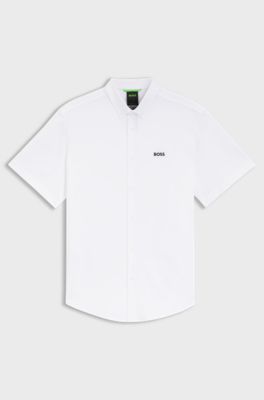 Regular-fit shirt in cotton jersey, White